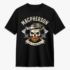 MacPherson Dress Modern Tartan Crest 2D T-shirt - Alba Skull Style