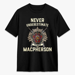 MacPherson Modern Tartan Crest 2D T-shirt - Never Underestimate Style