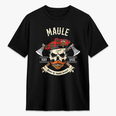 Maule Tartan Crest 2D T-shirt - Alba Skull Style