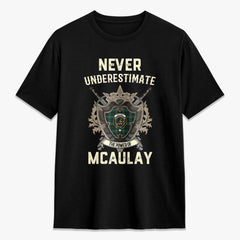 McAulay Hunting Ancient Tartan Crest 2D T-shirt - Never Underestimate Style