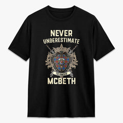 McBeth Modern Tartan Crest 2D T-shirt - Never Underestimate Style