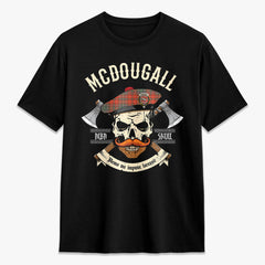 McDougall Ancient Tartan Crest 2D T-shirt - Alba Skull Style
