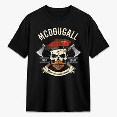 McDowall Tartan Crest 2D T-shirt - Alba Skull Style