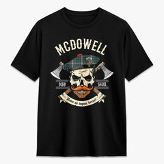 McDowell (MacDowell) Tartan Crest 2D T-shirt - Alba Skull Style