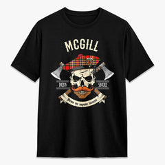 McGill Modern Tartan Crest 2D T-shirt - Alba Skull Style