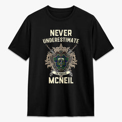 McNeil of Colonsay Modern Tartan Crest 2D T-shirt - Never Underestimate Style