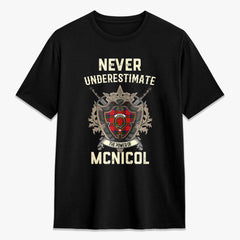 McNicol (of Scorrybreac) Tartan Crest 2D T-shirt - Never Underestimate Style