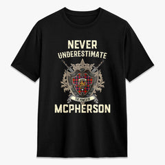 McPherson Modern Tartan Crest 2D T-shirt - Never Underestimate Style