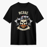 McRae Dress Modern Tartan Crest 2D T-shirt - Alba Skull Style