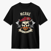 McRae Modern Tartan Crest 2D T-shirt - Alba Skull Style