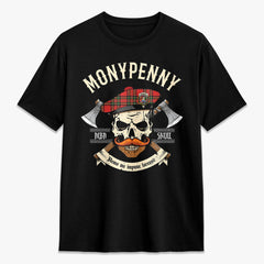 Monypenny Tartan Crest 2D T-shirt - Alba Skull Style
