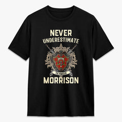 Morrison Red Modern Tartan Crest 2D T-shirt - Never Underestimate Style
