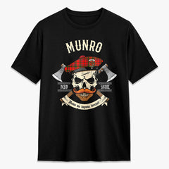 Munro Modern Tartan Crest 2D T-shirt - Alba Skull Style