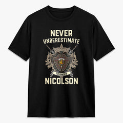 Nicolson Hunting Weathered Tartan Crest 2D T-shirt - Never Underestimate Style