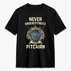 Pitcairn Hunting Tartan Crest 2D T-shirt - Never Underestimate Style