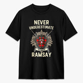 Ramsay Modern Tartan Crest 2D T-shirt - Never Underestimate Style