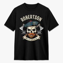 Robertson Hunting Ancient Tartan Crest 2D T-shirt - Alba Skull Style