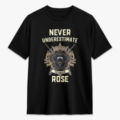 Rose Hunting Modern Tartan Crest 2D T-shirt - Never Underestimate Style
