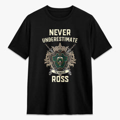 Ross Hunting Modern Tartan Crest 2D T-shirt - Never Underestimate Style