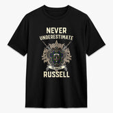 Russell Modern Tartan Crest 2D T-shirt - Never Underestimate Style