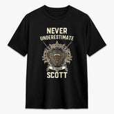 Scott Green Weathered Tartan Crest 2D T-shirt - Never Underestimate Style
