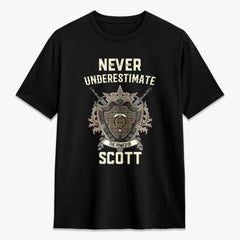 Scott Green Weathered Tartan Crest 2D T-shirt - Never Underestimate Style
