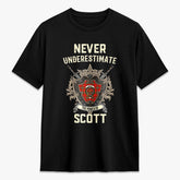 Scott Modern Tartan Crest 2D T-shirt - Never Underestimate Style