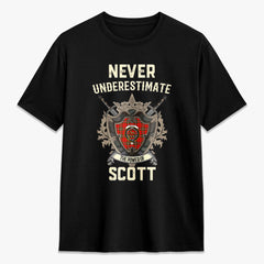 Scott Modern Tartan Crest 2D T-shirt - Never Underestimate Style