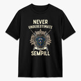 Sempill Modern Tartan Crest 2D T-shirt - Never Underestimate Style