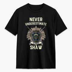 Shaw Modern Tartan Crest 2D T-shirt - Never Underestimate Style