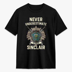 Sinclair Hunting Ancient Tartan Crest 2D T-shirt - Never Underestimate Style
