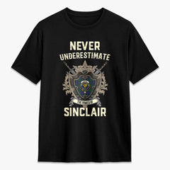 Sinclair Hunting Modern Tartan Crest 2D T-shirt - Never Underestimate Style
