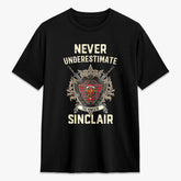 Sinclair Modern Tartan Crest 2D T-shirt - Never Underestimate Style