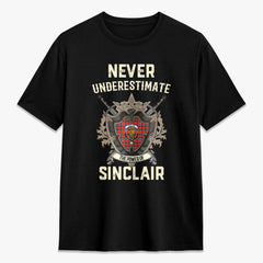 Sinclair Modern Tartan Crest 2D T-shirt - Never Underestimate Style