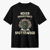 Spottiswood Tartan Crest 2D T-shirt - Never Underestimate Style