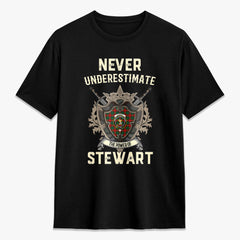 Stewart Atholl Modern Tartan Crest 2D T-shirt - Never Underestimate Style