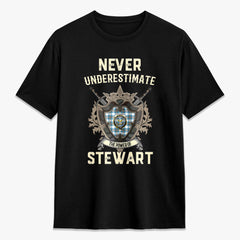 Stewart Muted Blue Tartan Crest 2D T-shirt - Never Underestimate Style