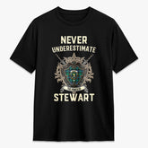 Stewart Old Ancient Tartan Crest 2D T-shirt - Never Underestimate Style