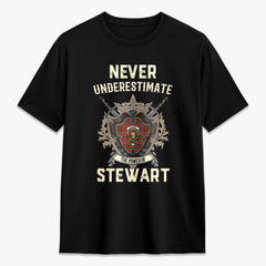 Stewart Royal Tartan Crest 2D T-shirt - Never Underestimate Style