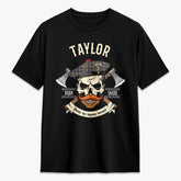 Taylor Weathered Tartan Crest 2D T-shirt - Alba Skull Style