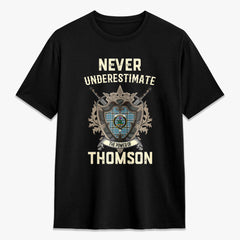 Thomson Blue Tartan Crest 2D T-shirt - Never Underestimate Style