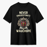 Wauchope (or Waugh) Tartan Crest 2D T-shirt - Never Underestimate Style