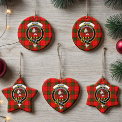 Adair Modern Tartan Crest Christmas Ceramic Ornament