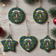 Aiton Tartan Crest Christmas Ceramic Ornament