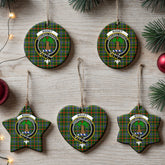 Bisset Tartan Crest Christmas Ceramic Ornament