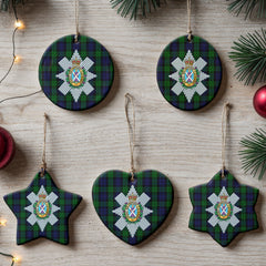 Black Watch Tartan Crest Christmas Ceramic Ornament