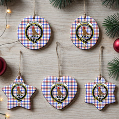 Boswell Modern Tartan Crest Christmas Ceramic Ornament