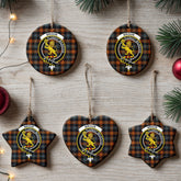 Broun Ancient Tartan Crest Christmas Ceramic Ornament