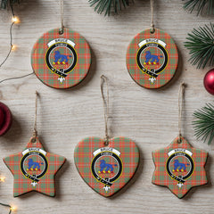 Bruce Ancient Tartan Crest Christmas Ceramic Ornament