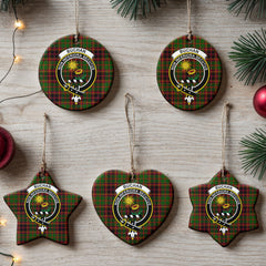 Buchan Modern Tartan Crest Christmas Ceramic Ornament